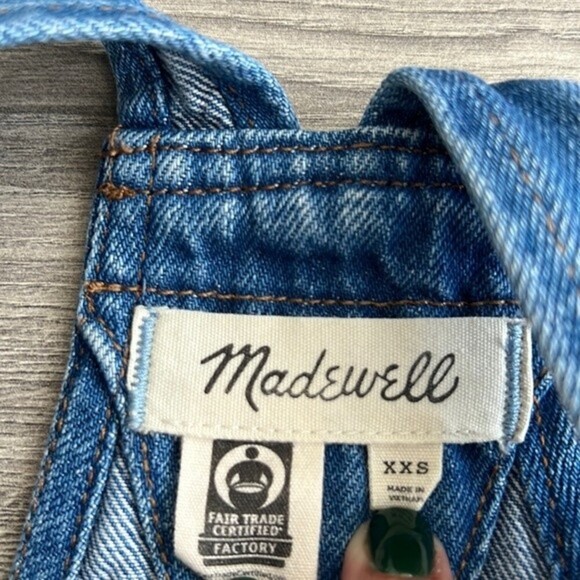 MADEWELL Adirondack Short Overalls XXS Denville Blue Denim Shortalls Festival - Picture 4 of 12